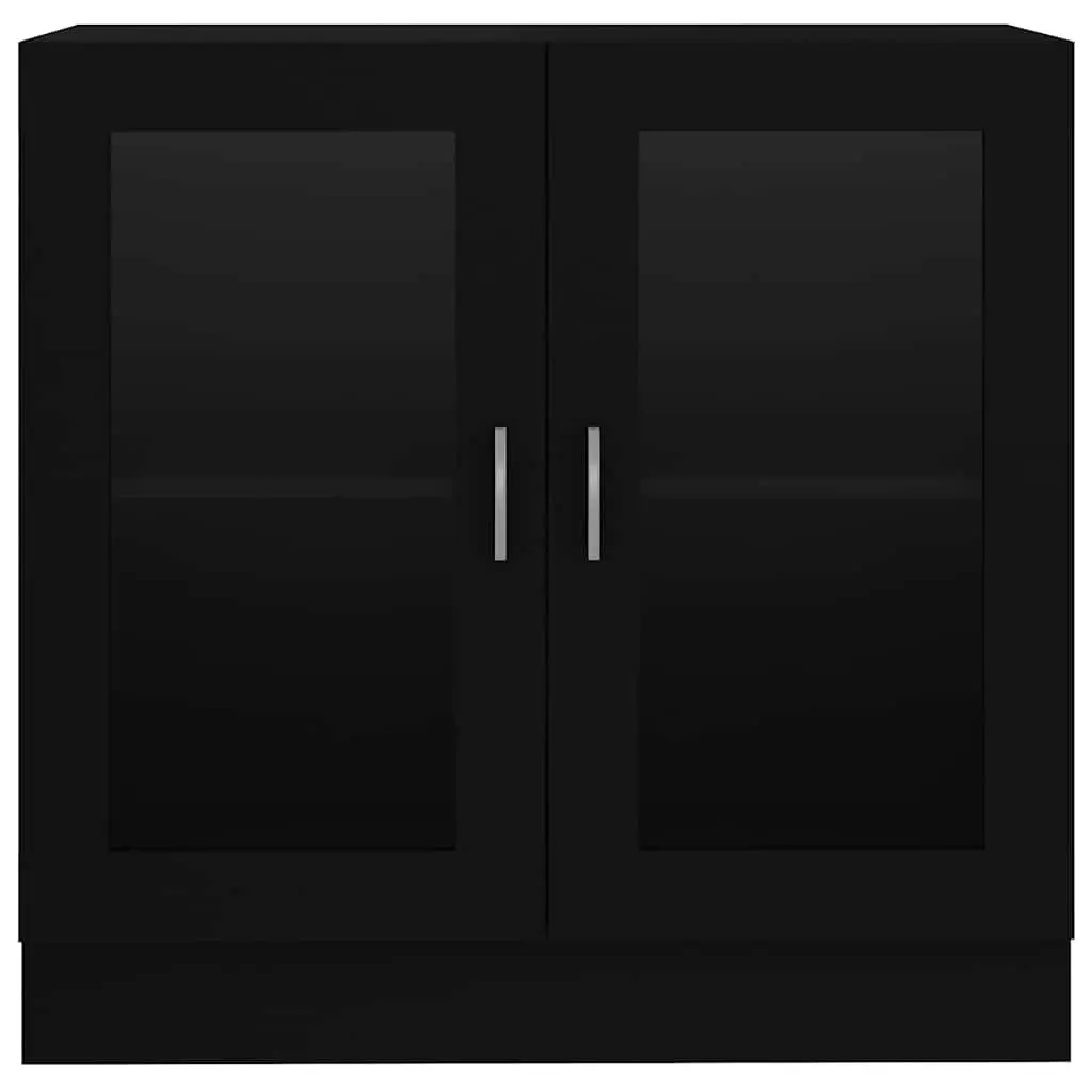 Black Display Cabinet 82.5x30.5x80cm Engineered Wood