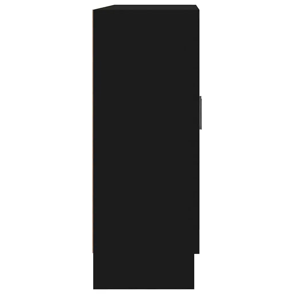 Black Display Cabinet 82.5x30.5x80cm Engineered Wood