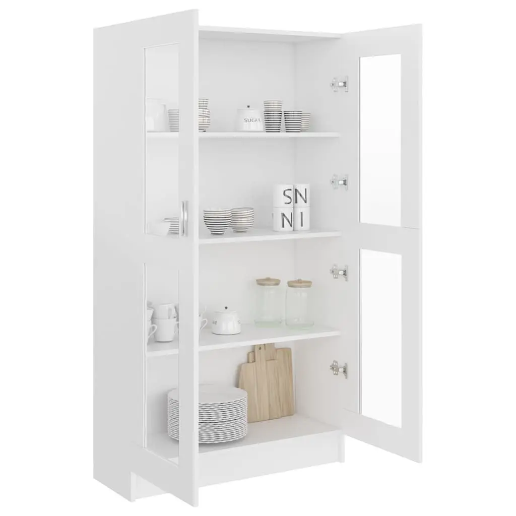 White Vitrine Cabinet Display Bookcase for Living Space