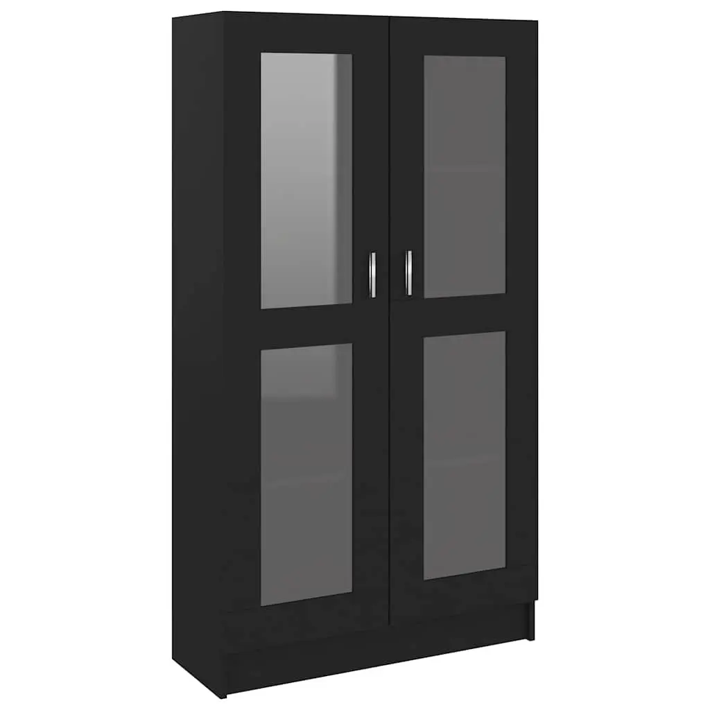 Black Vitrine Cabinet with 4 Compartments