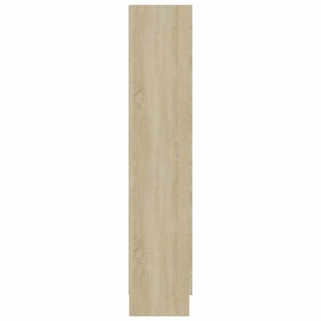 Brown Engineered Wood Vitrine Display Cabinet 82.5x30.5x150cm