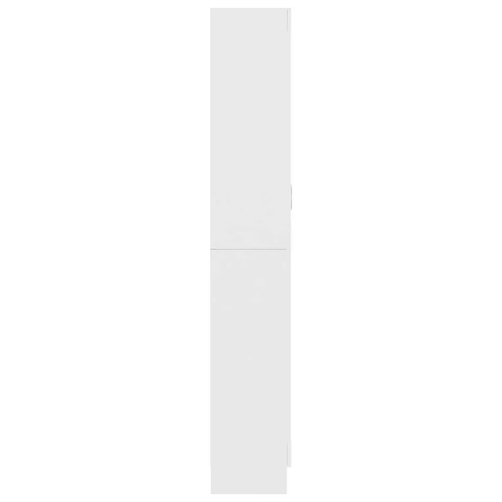 Vitrine Cabinet White 82.5x30.5x185 cm Storage Bookcase Shelving Display Unit