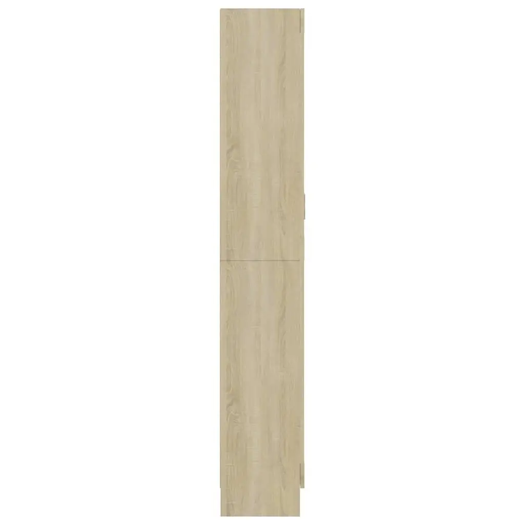 Brown Engineered Wood Vitrine Cabinet 82.5x30.5x185cm