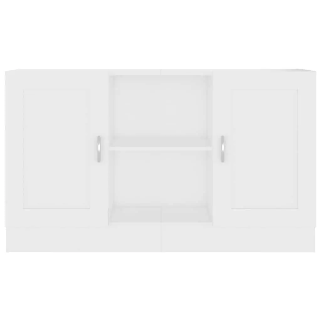 Sideboard White 120cm Engineered Wood 2 Doors 2 Compartments