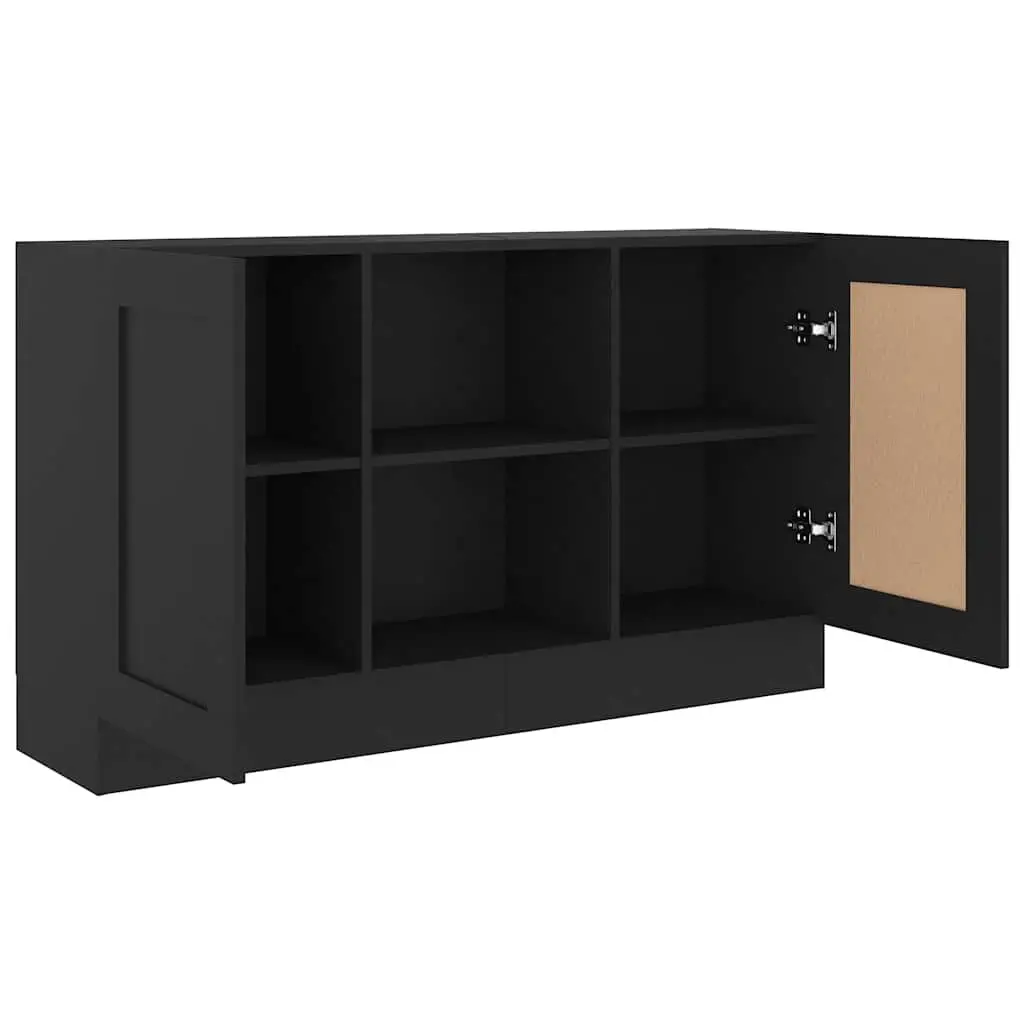 Black Engineered Wood Sideboard Cabinet 120x30.5x70cm
