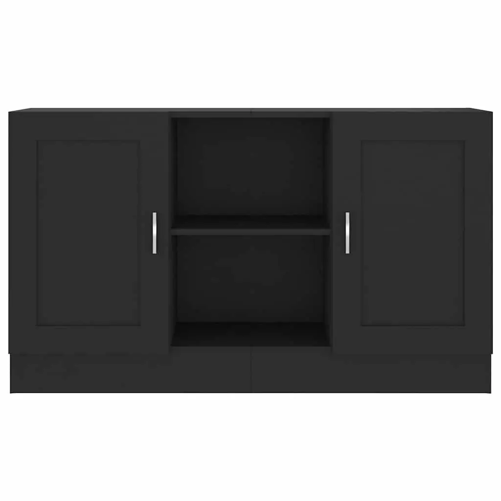 Black Engineered Wood Sideboard Cabinet 120x30.5x70cm