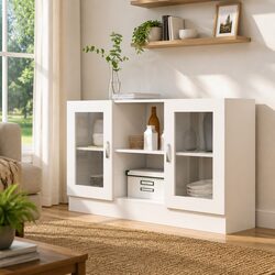 Elegant White Vitrine Cabinet for Storage and Display