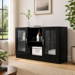 Stylish Black Vitrine Cabinet for Living Spaces