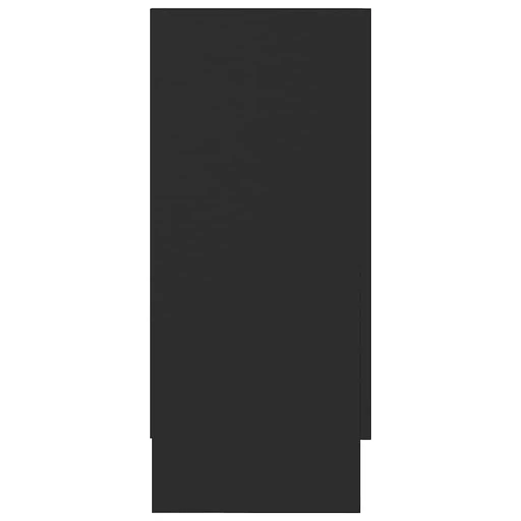 Vitrine Cabinet Black Storage Display Buffet 120cm Engineered Wood