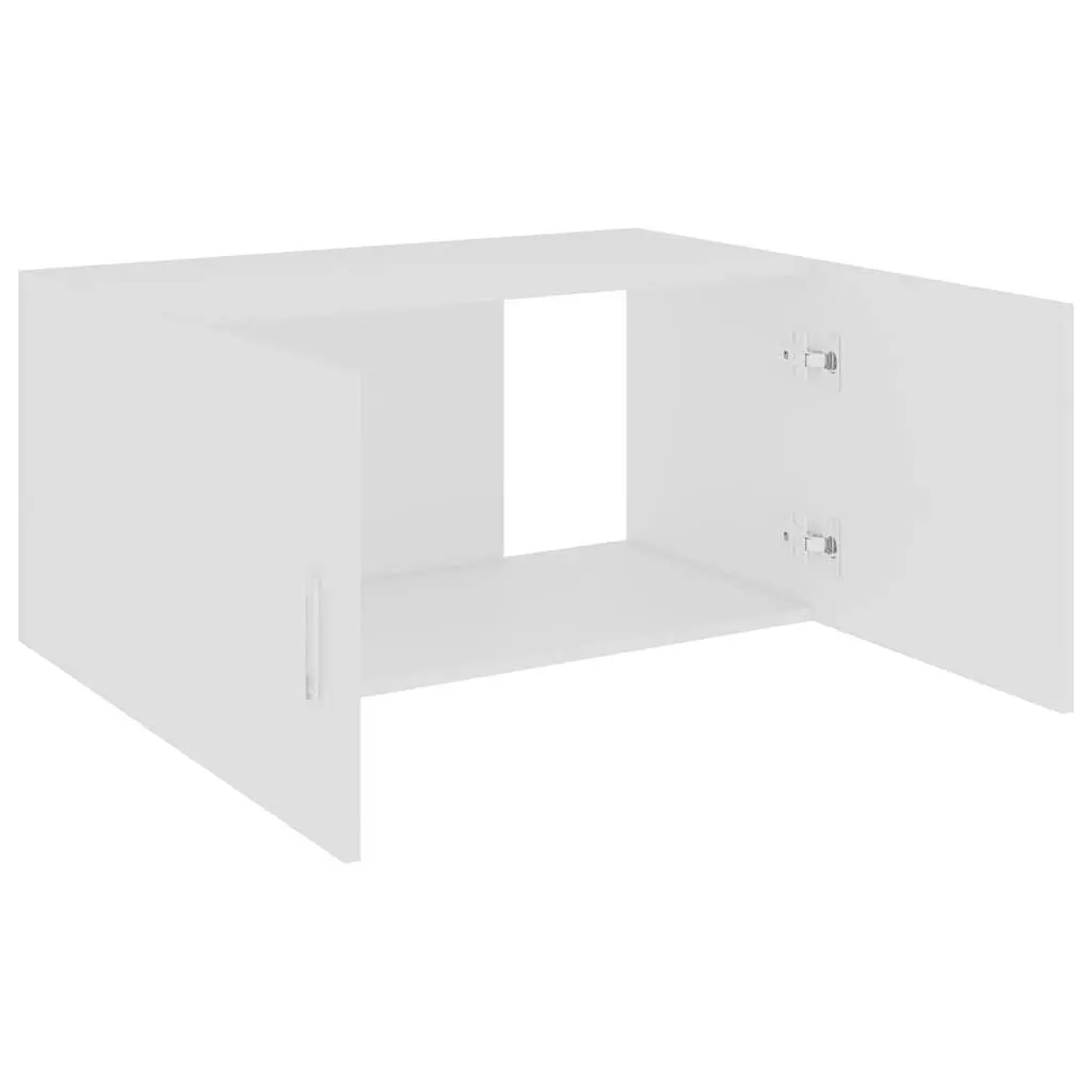 Wall Mounted Cabinet White 80x39x40cm Engineered Wood Storage Shelving Unit with Doors