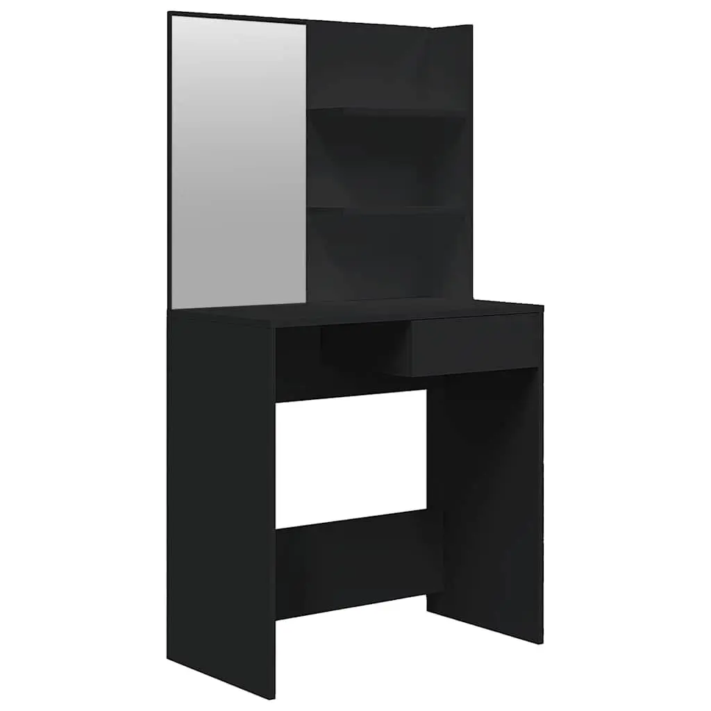 Black Vanity Dressing Table with Mirror for Storage