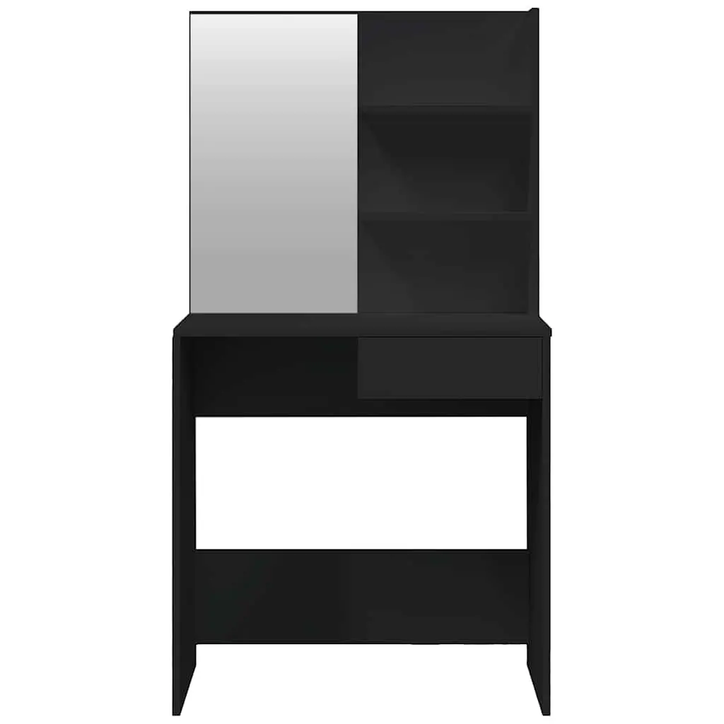 Black Vanity Dressing Table with Mirror for Storage
