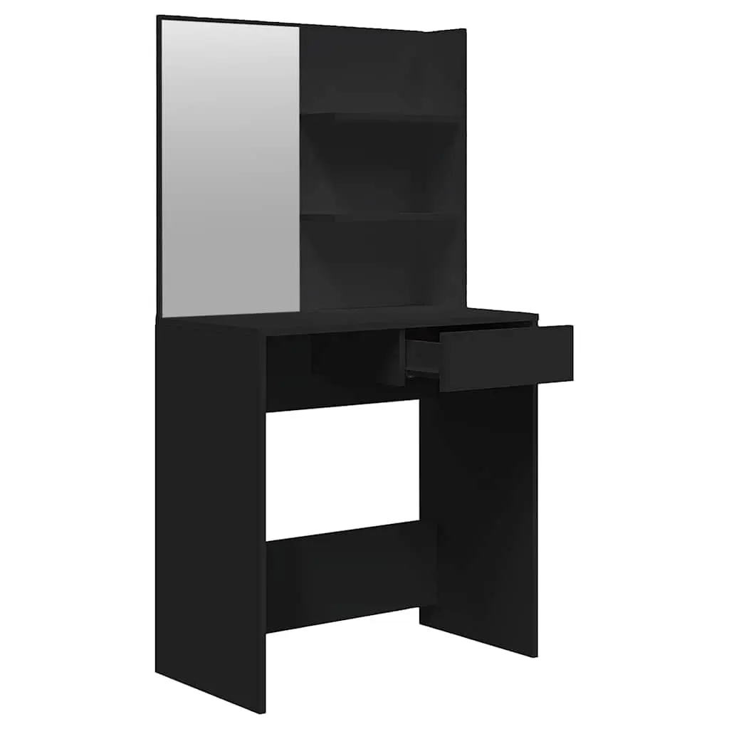 Black Vanity Dressing Table with Mirror for Storage