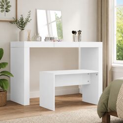 White Dressing Stool 70x35x45 cm Engineered Wood