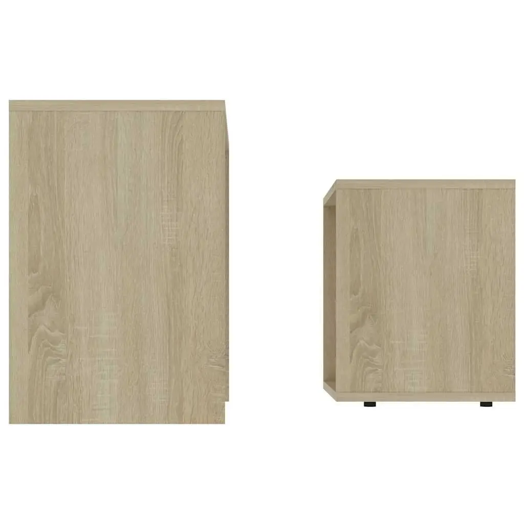 Coffee Table Set 2-Piece Nesting Tables Living Room Accent Furniture Brown Wood