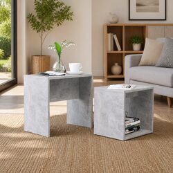 Contemporary Grey Nesting Coffee Table Set for Cozy Spaces