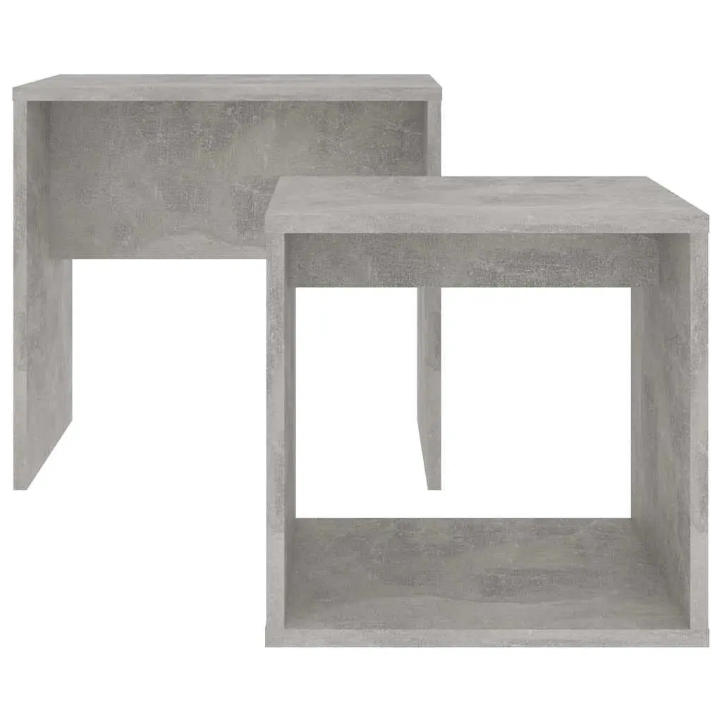 Coffee Table Set Grey Contemporary 2-Piece Engineered Wood