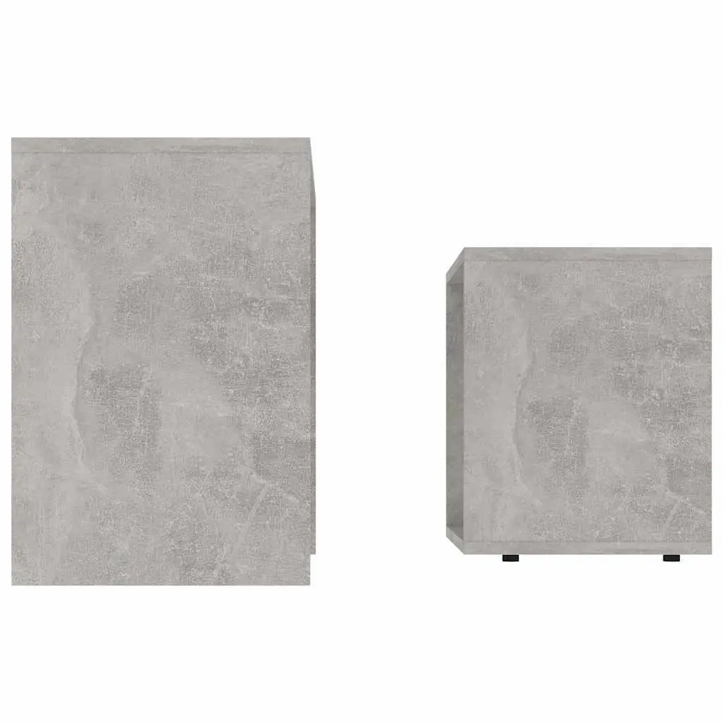 Coffee Table Set Grey Contemporary 2-Piece Engineered Wood