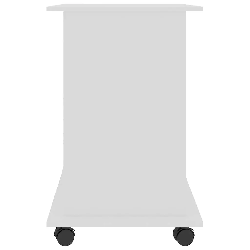 White Computer Desk with Storage Shelves 80x50x75cm