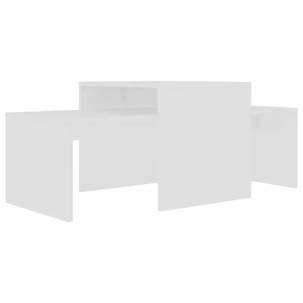 White Nesting Coffee Table Set for Living Rooms