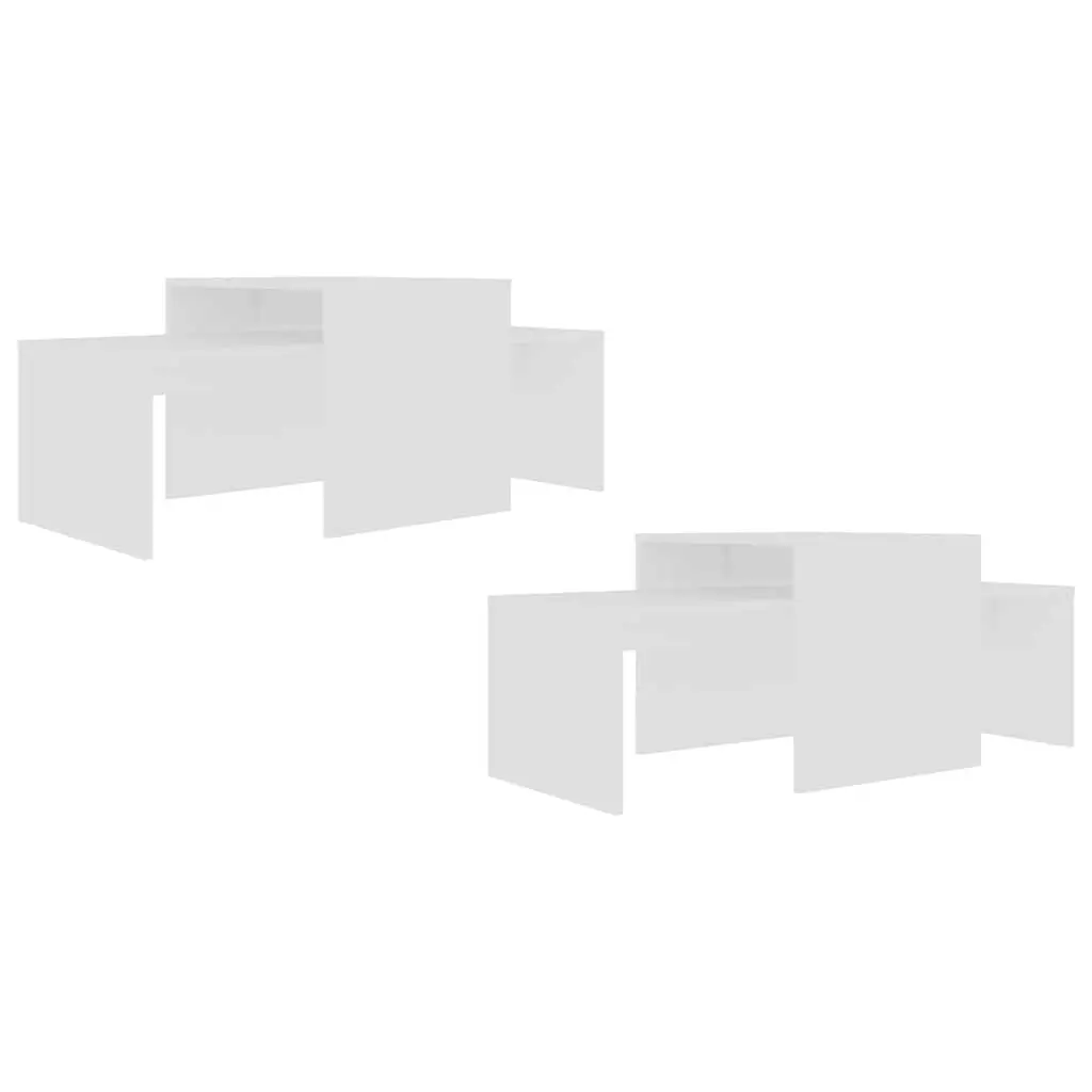 White Nesting Coffee Table Set for Living Rooms