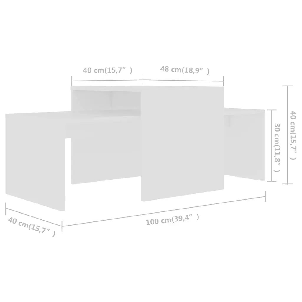 White Nesting Coffee Table Set for Living Rooms