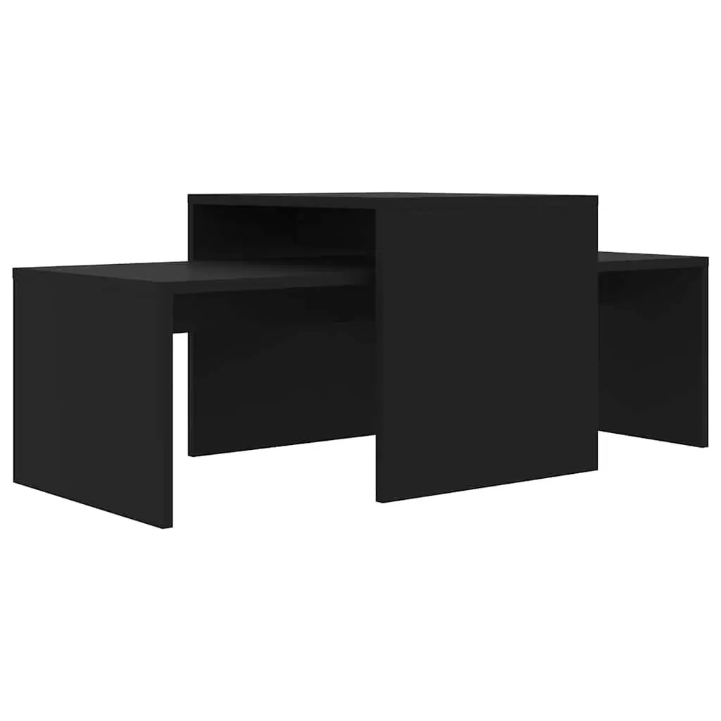 Nesting Coffee Table Set in Black for Living Spaces