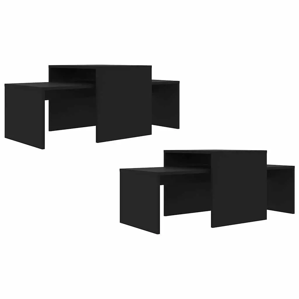 Nesting Coffee Table Set in Black for Living Spaces