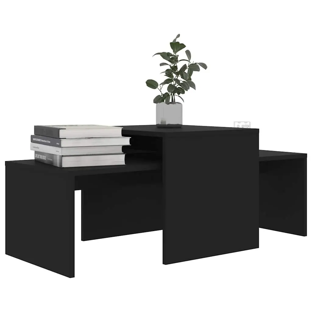 Nesting Coffee Table Set in Black for Living Spaces