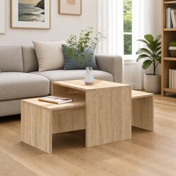 Nesting Coffee Table Set in Brown Engineered Wood