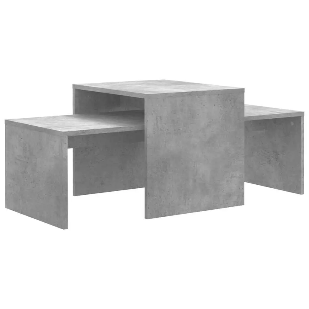 Nesting Tables Set Grey Engineered Wood Coffee Table Living Room Accent