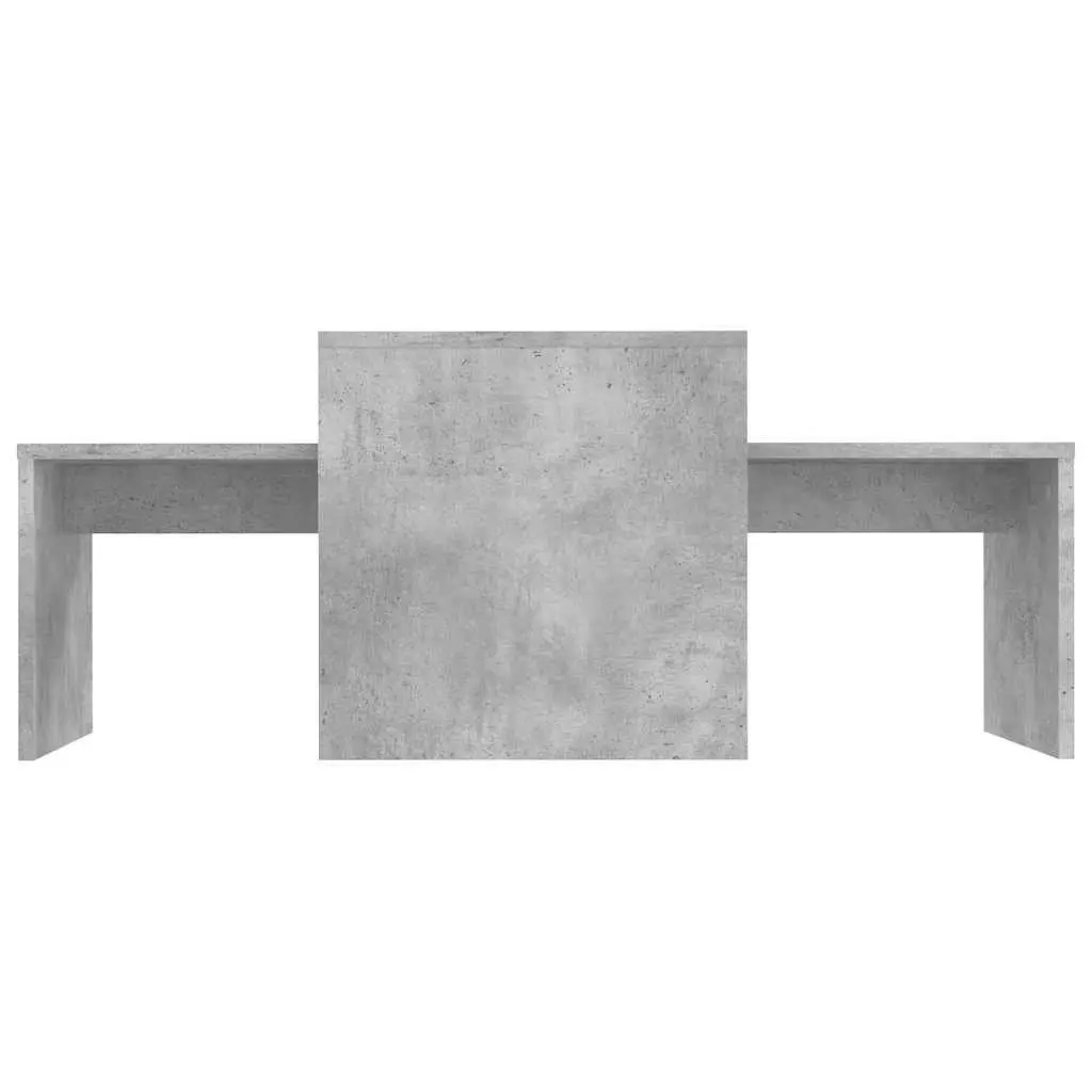 Nesting Tables Set Grey Engineered Wood Coffee Table Living Room Accent