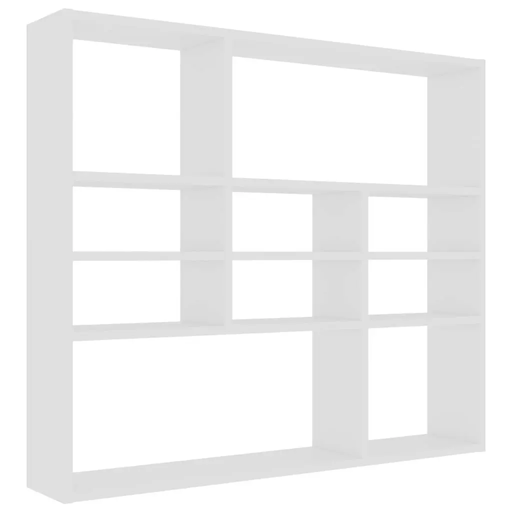 White Wall Shelf with Open Compartments 90x16x78 cm