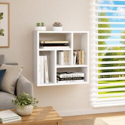 Floating Wall Shelf White Engineered Wood 45x16x45 cm