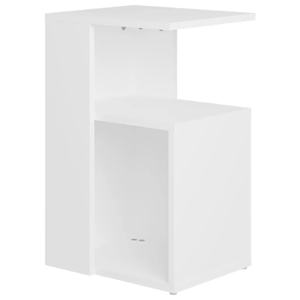 End Table White Modern Storage 36W x 30D x 56H cm Engineered Wood