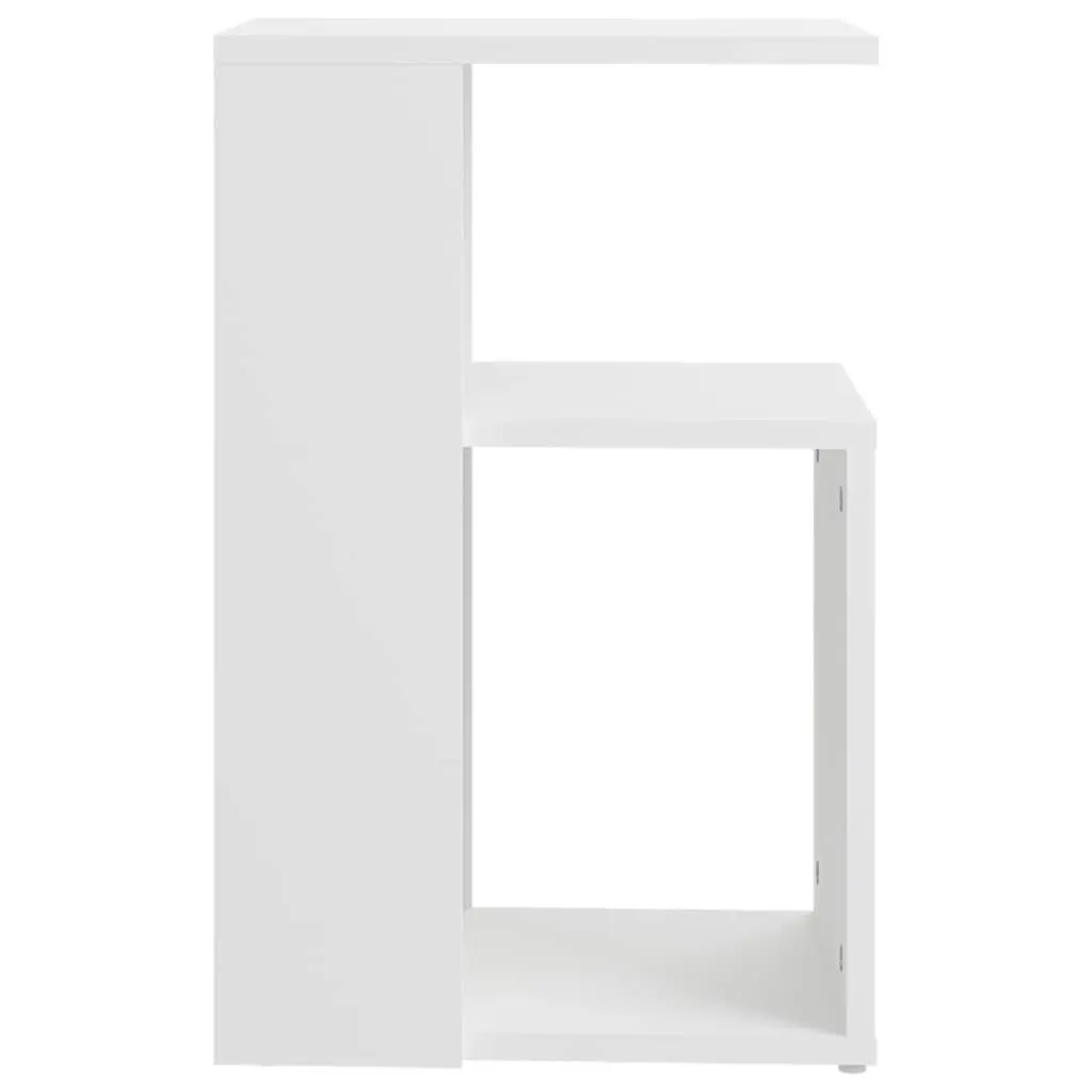 End Table White Modern Storage 36W x 30D x 56H cm Engineered Wood