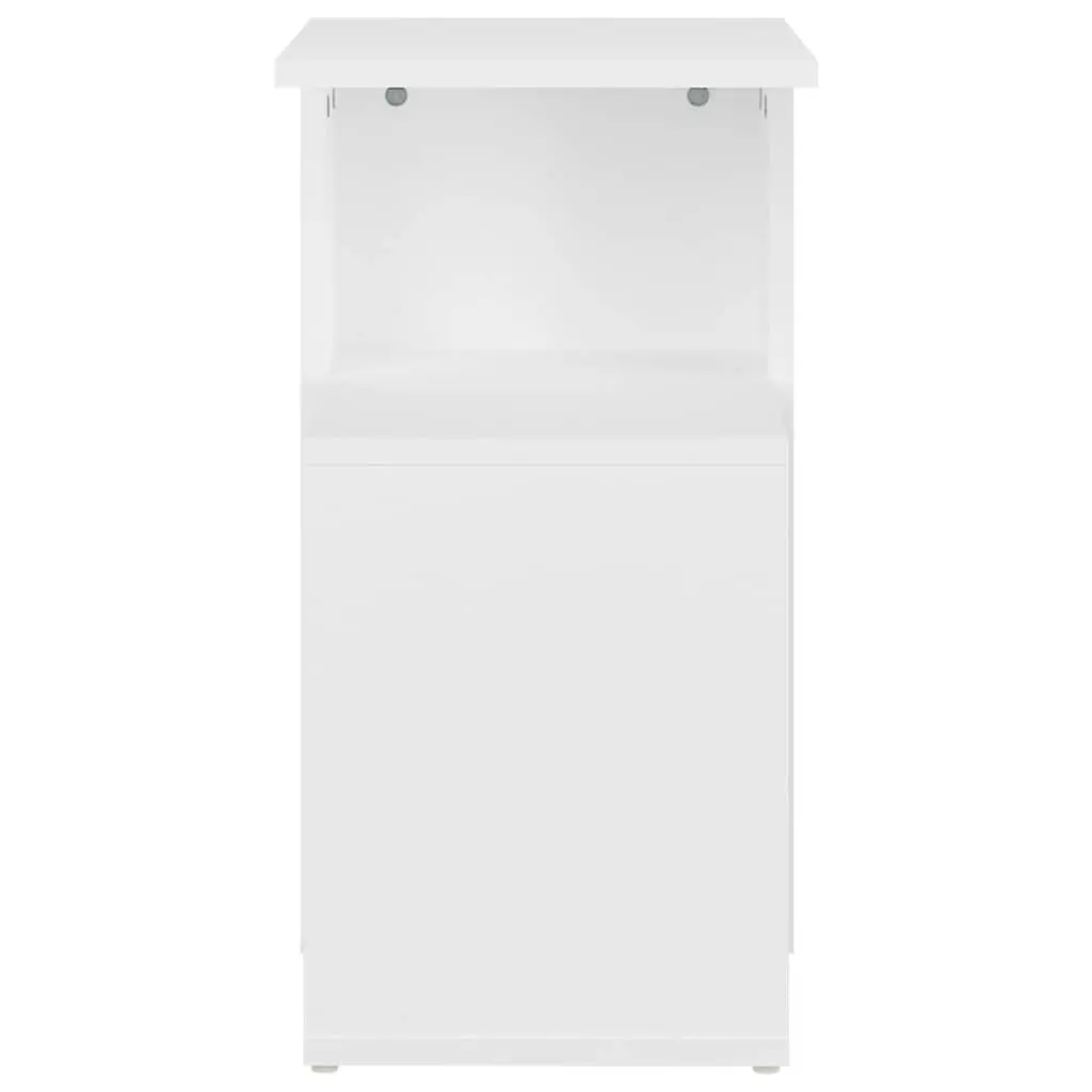 End Table White Modern Storage 36W x 30D x 56H cm Engineered Wood