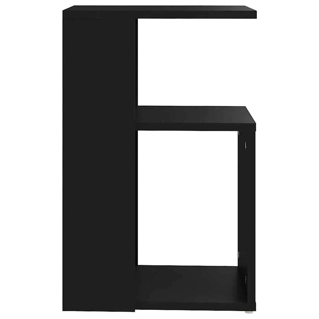 End Table Black Modern Storage Side Table Engineered Wood 36 x 30 x 56 cm