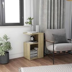 Side Table End Table with Storage Sonoma Oak 36x30x56cm Brown Accent
