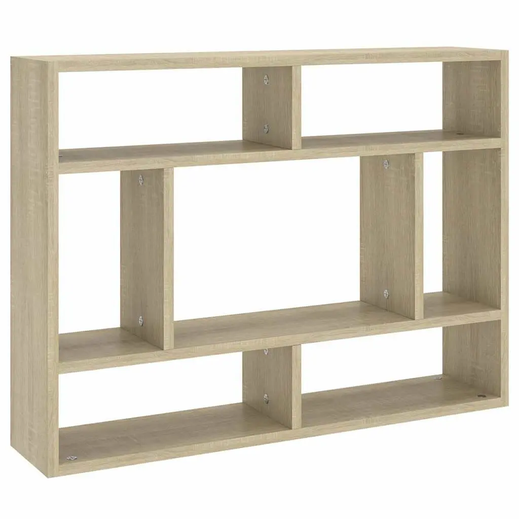 Wall Shelf Open Compartment Sonoma Oak 75x16x55cm Engineered Wood