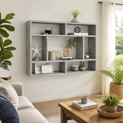 Grey Open Compartment Wall Shelf for Stylish Storage