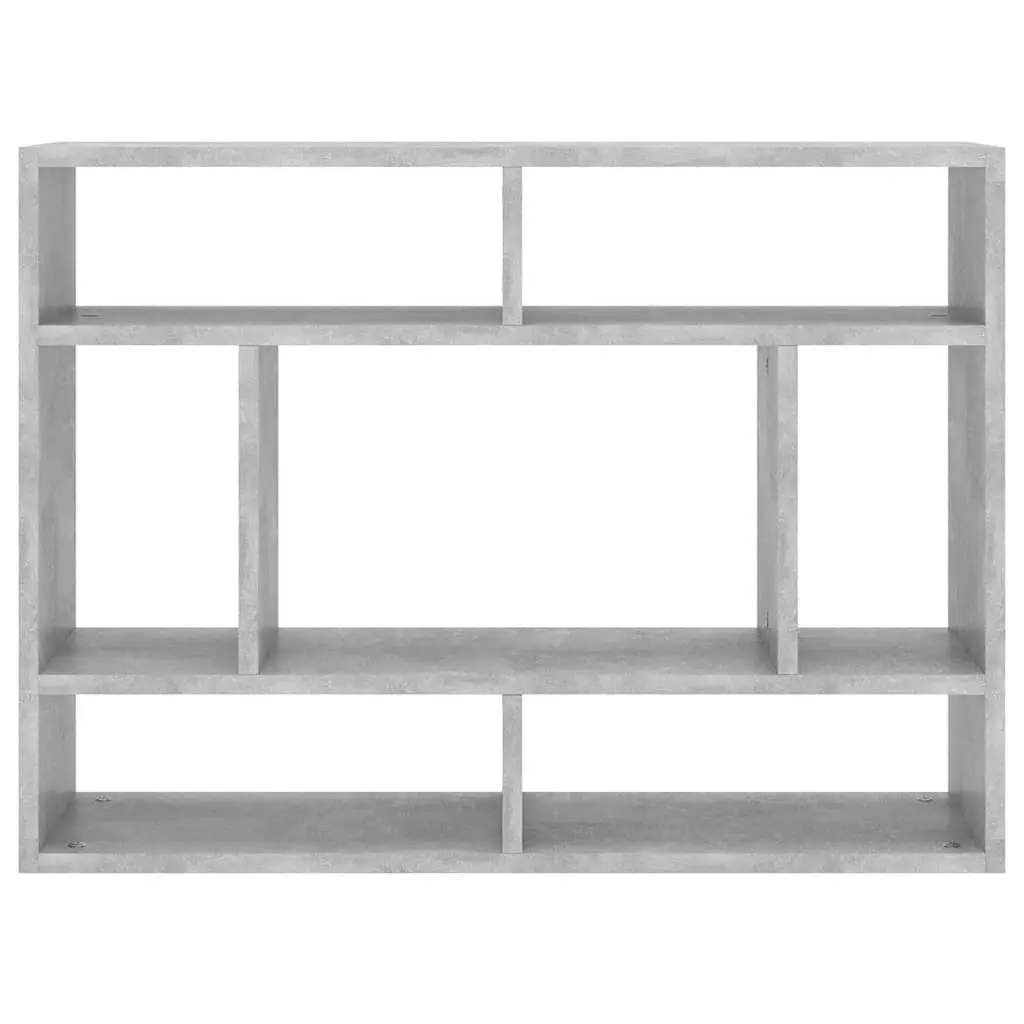Wall Shelf Grey Open Compartment Storage Display Unit Engineered Wood 75 x 16 x 55 cm