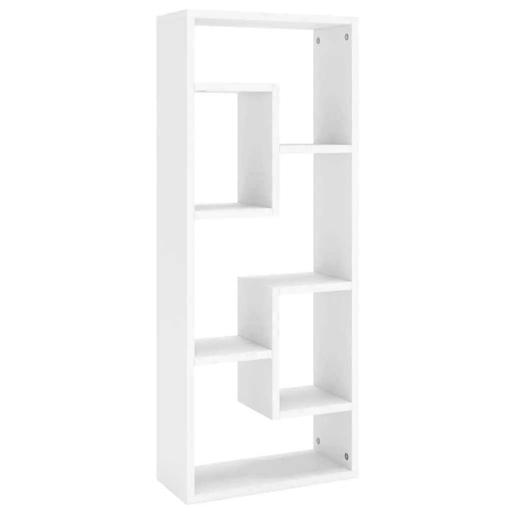 Wall Shelf White Open Display Storage Cabinet Engineered Wood 36 x 16 x 90 cm