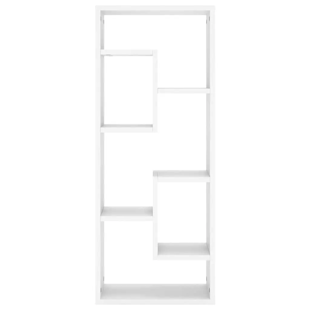 Wall Shelf White Open Display Storage Cabinet Engineered Wood 36 x 16 x 90 cm