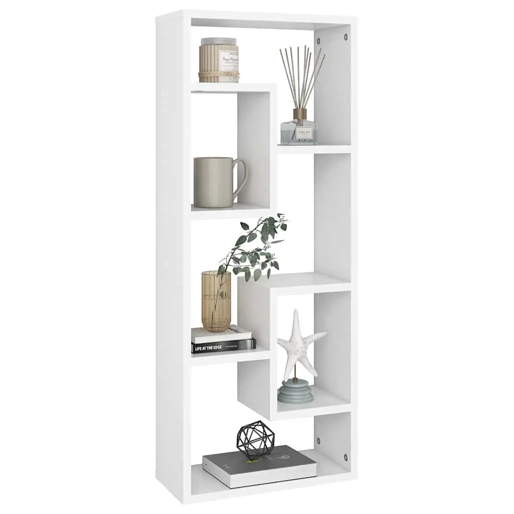 Wall Shelf White Open Display Storage Cabinet Engineered Wood 36 x 16 x 90 cm