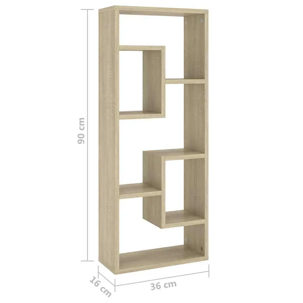 Wall Shelf Storage Display Unit Open Compartments Engineered Wood Brown