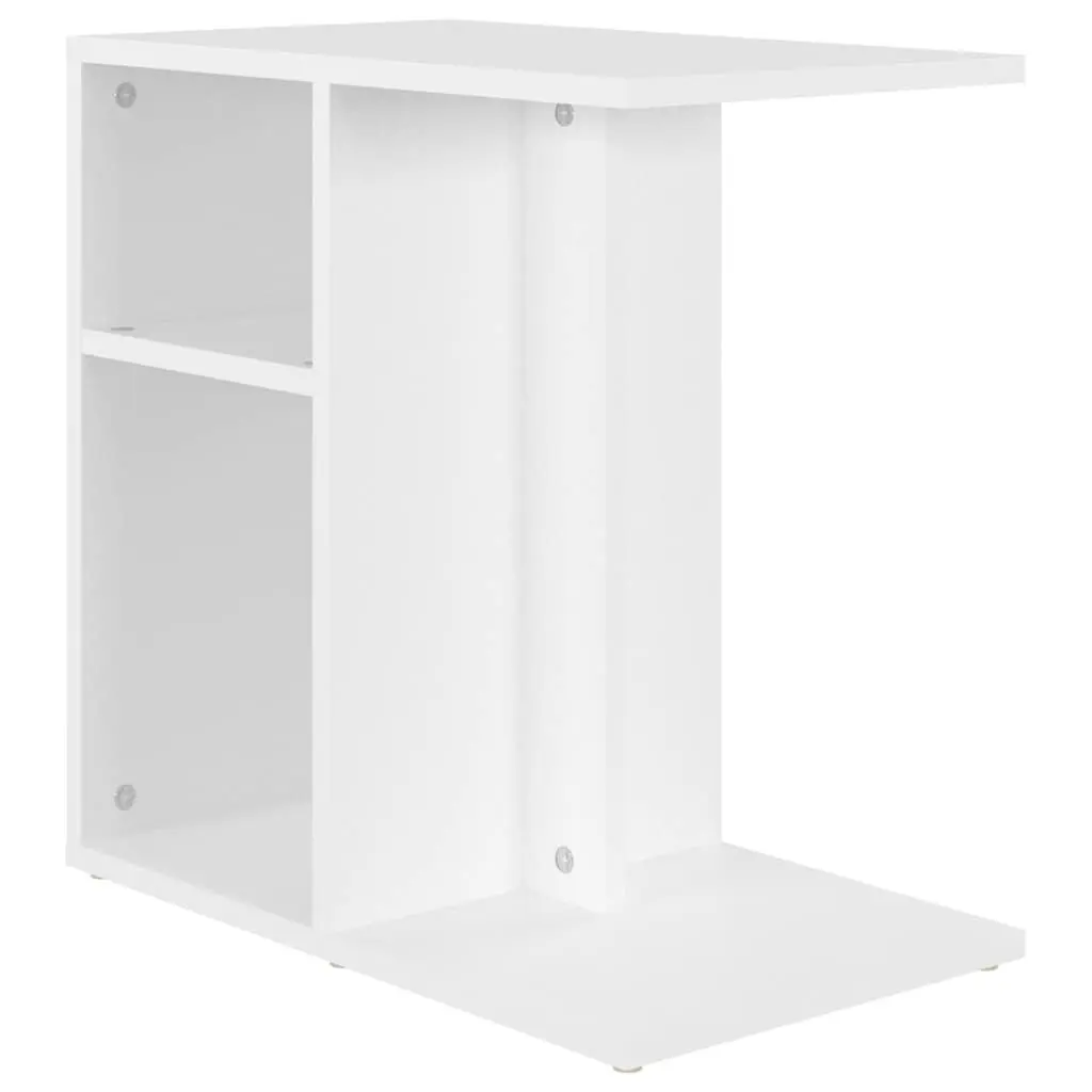 White Side Table Accent Storage Furniture 50x30x50 cm Engineered Wood