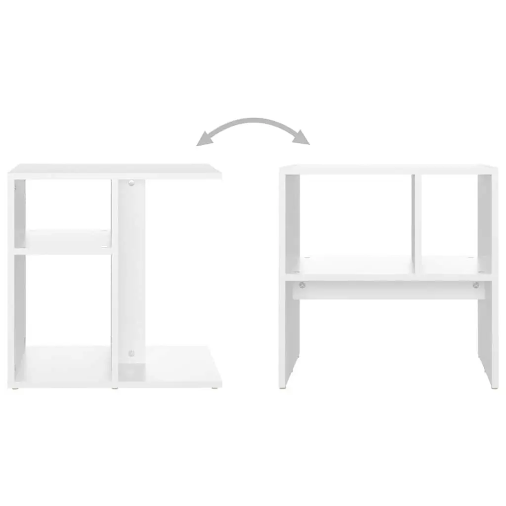 White Side Table Accent Storage Furniture 50x30x50 cm Engineered Wood