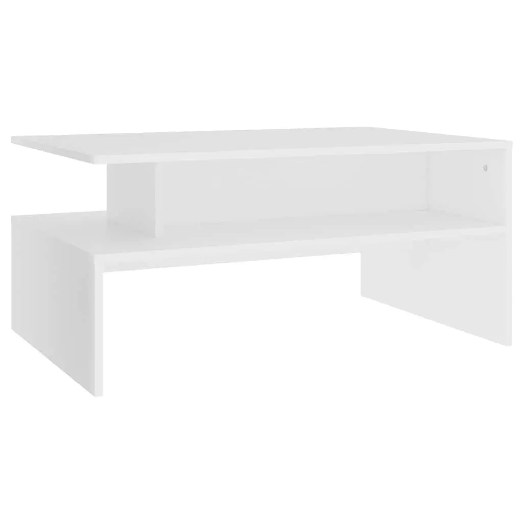 Coffee Table White Modern 90W x 60D x 42.5H cm Engineered Wood