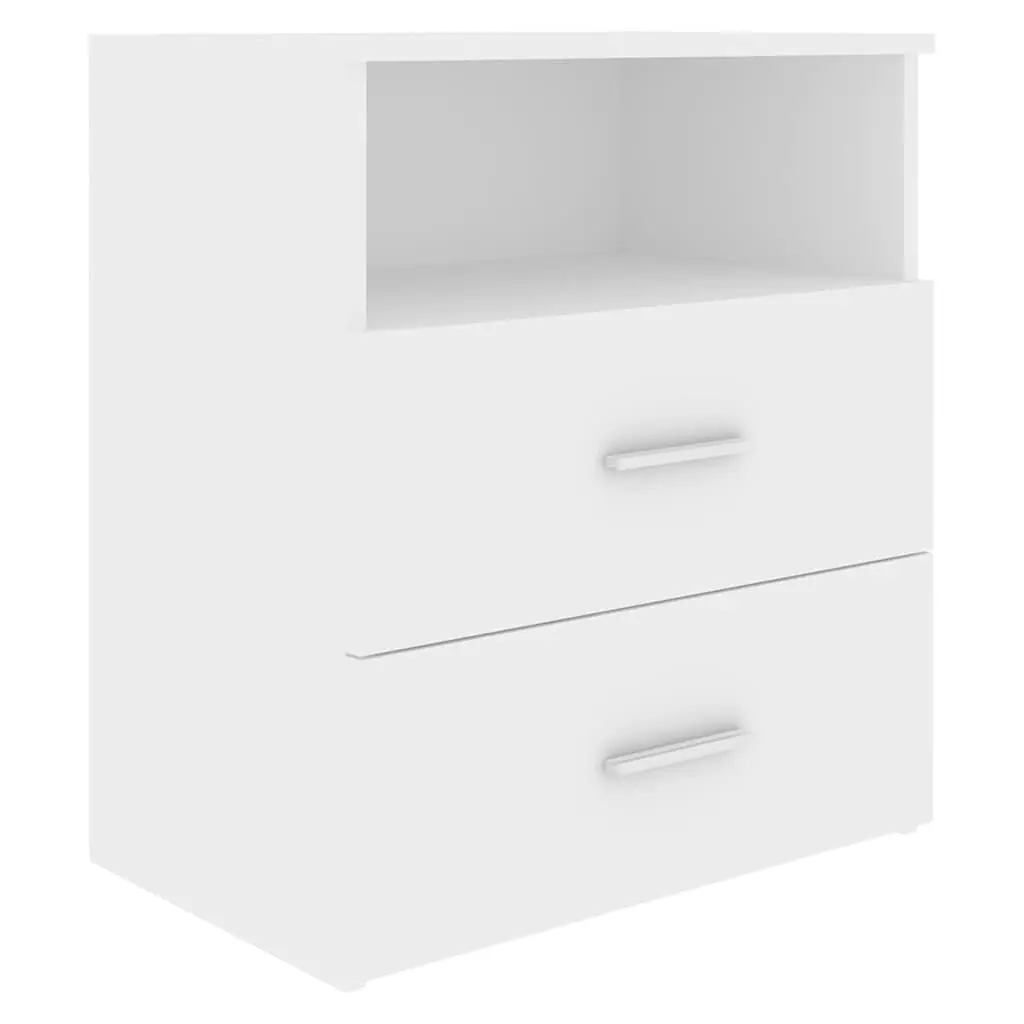 Bedside Tables 2 pcs White Bedroom Nightstand Cabinet Storage Drawers Shelf